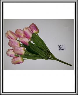 Kytica z tulipanov 48 cm 9 hláv č. 324-bielo ružová