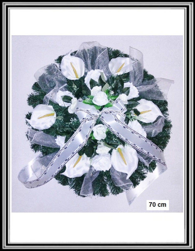 Umelý veniec 70 cm hustejšia č 114