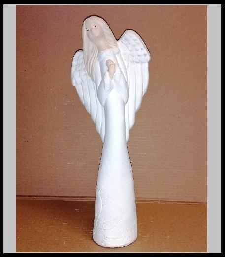 Anjel č 49 Maja - 41 cm biela s bielými krídlami