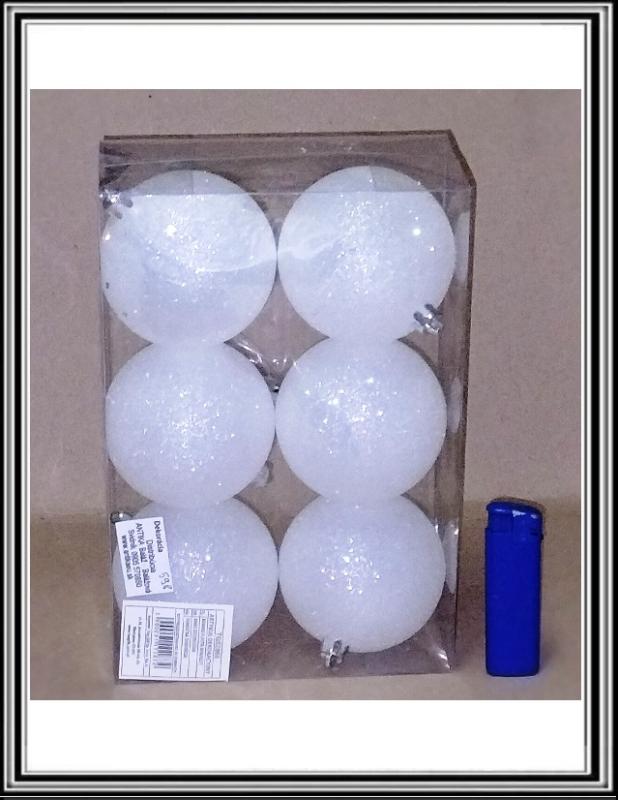Biele - Sadá perleťových gúľ pr. 8 cm, 6 kusov TG52966