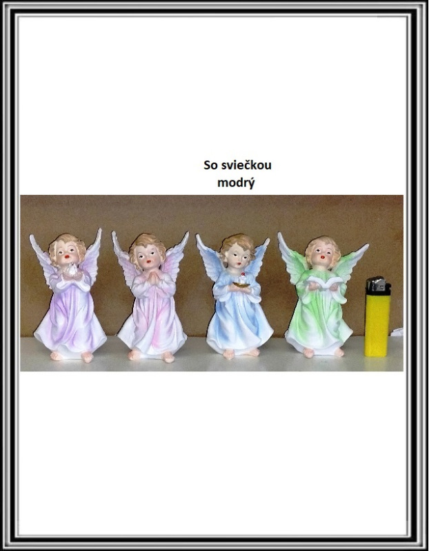 Anjelik 12,5 cm Modrý so viečkou