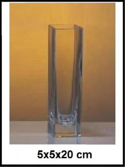 Kvader - Sklenená váza 5x5x20 cm č17-9687-00-hrubá