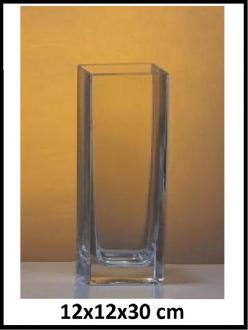 Kvader - Sklenená váza 12x12x30 cm č. 23-LA17-1102D