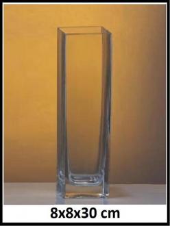 Kvader - Sklenená váza 8x8x30 cm č. 23-LA17-1096L