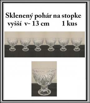 Sklenený pohár na stopke vyšší, v-13 cm - Balené v kufriku