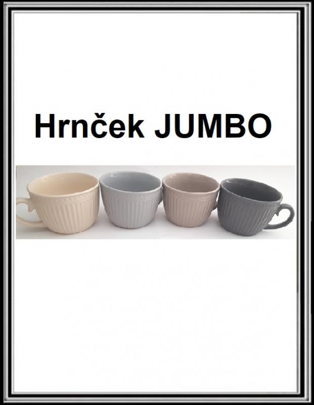 Keramický veľký hrnček JUMBO,  RETRO,   4 farby  18012, 400 ml