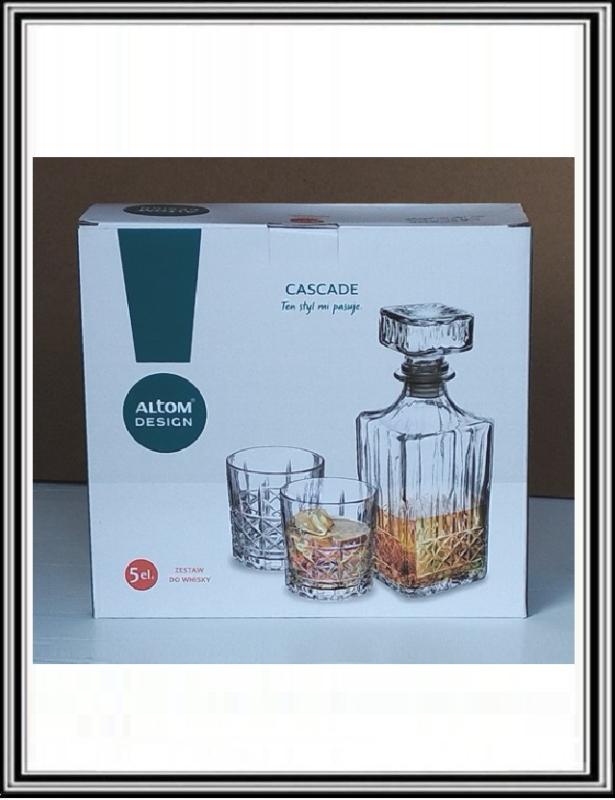 Sklenená fľaša + 4 poháre whisky 900330 , CASCADE