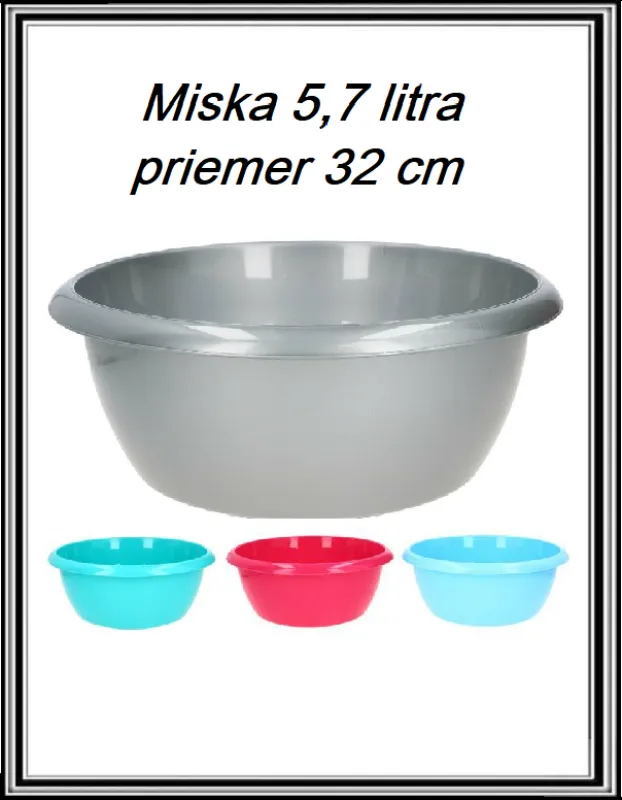 Kuchynská miska 5,7 litra priemer 32 cm č PL20-0656