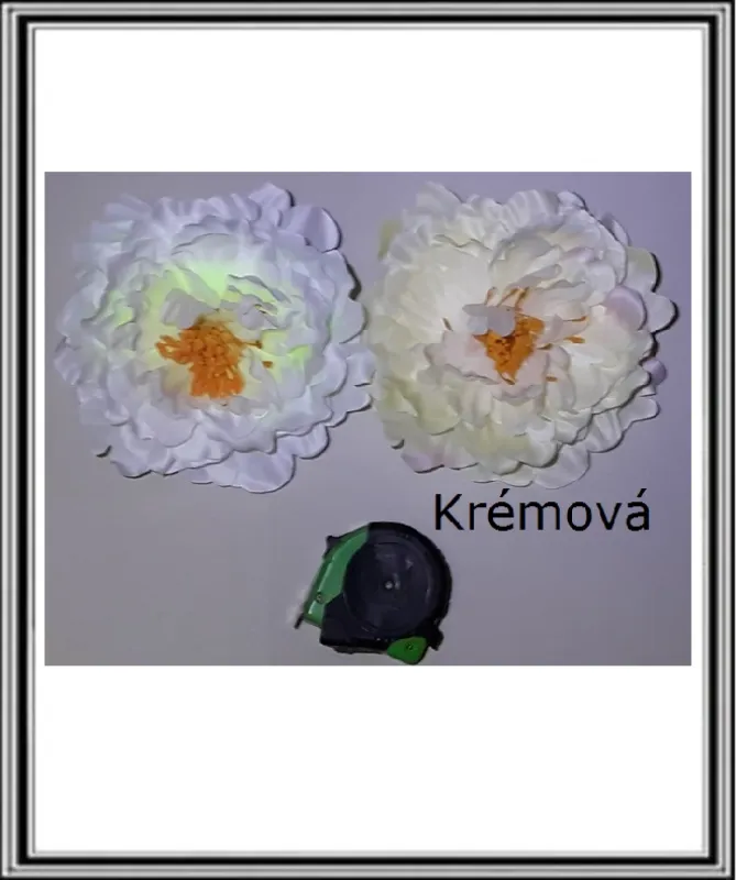 Hlavička kvetu Pivonia veľká 18 cm  Krémová