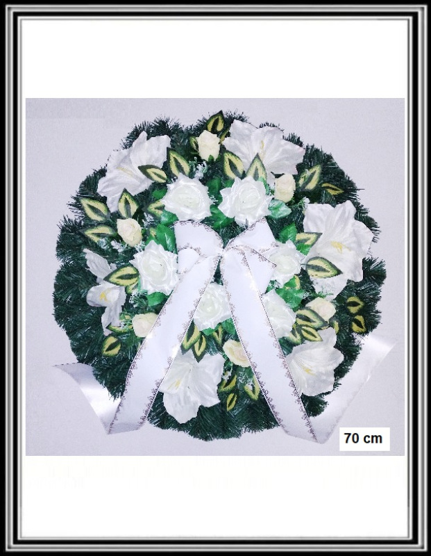 Umelý veniec 70 cm hustejší č 111