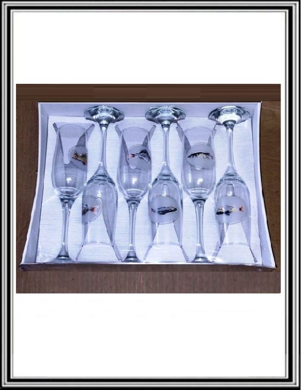 Sklenené poháre ryby šampus nové tipy obrázkov