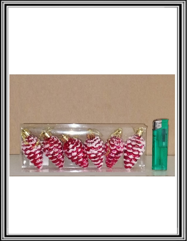 Vianočné ozdoby šišky 7 cm 6 kusov