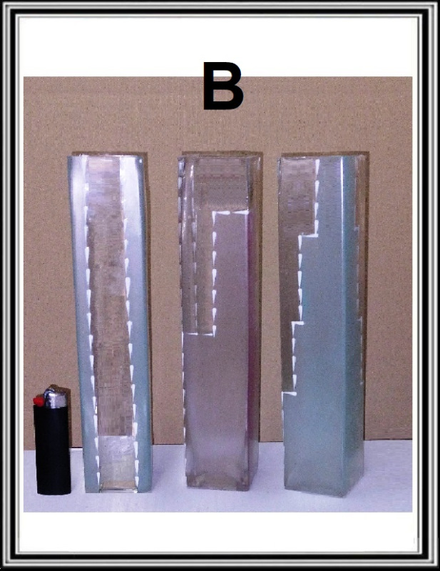 A Sklenená váza hranatá 25 cm ručne maľovanéB