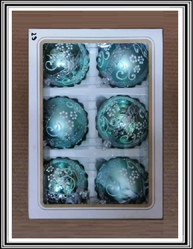 A Sklenené gule ručne maľované 10 cm 6 kusov č 23