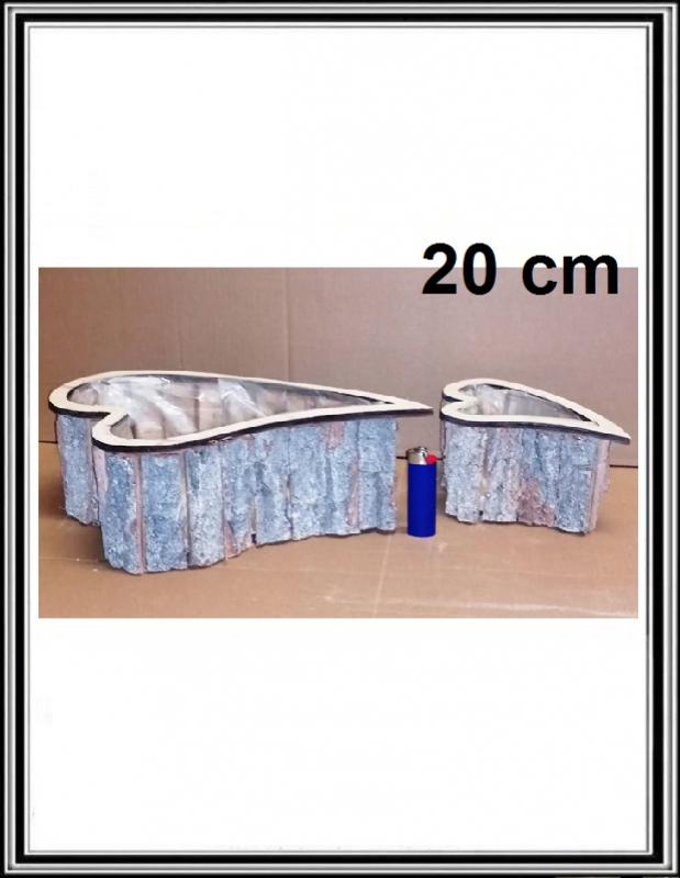 Drevený kvetináč srdce 20 cm