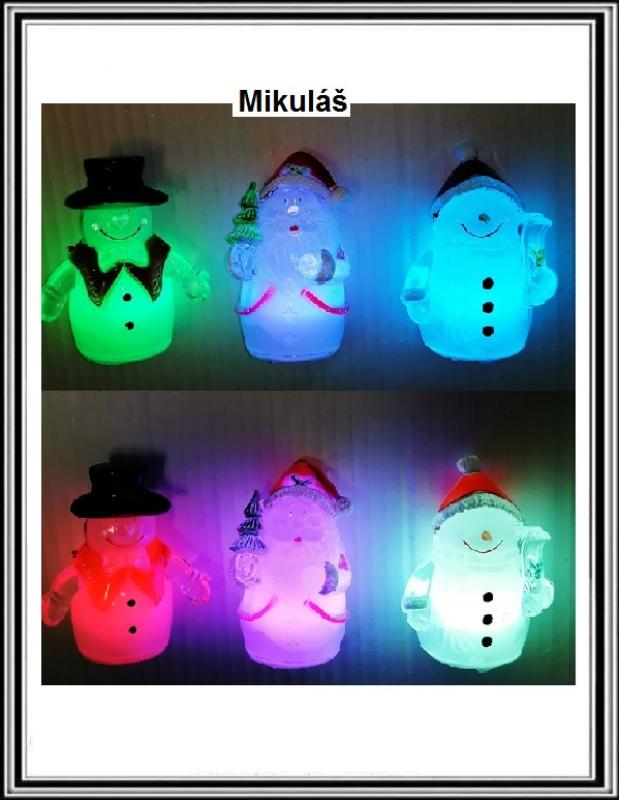 Svietiace figúrky, meniace svetla č TG59751, 8 cm MIKULAŠ