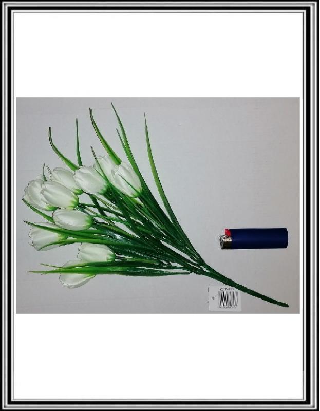 Umelá kytica s tulipánov biela 35 cm č KX 74322