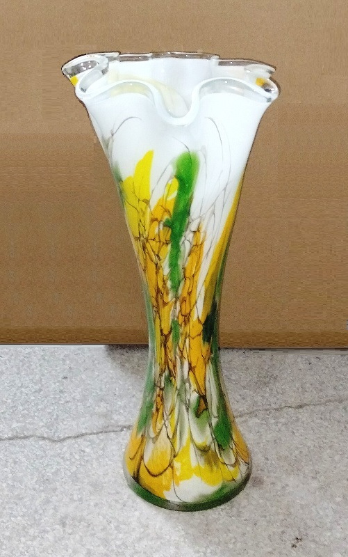 Sklenená váza 60 cm hrubá a ťažká - Farebná č 2