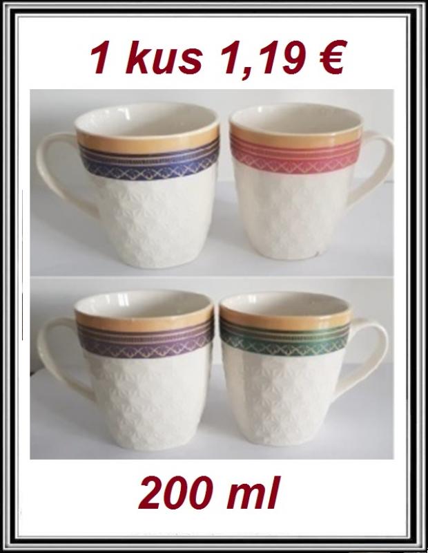 Keramický hrnček Ø-7 cm, v-8 cm, 200ml č 51979 4 vzory