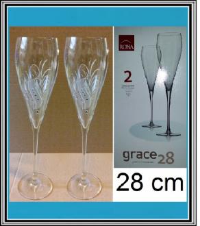Sadá 2 ks pavých skl. pohárov v - 28 cm - č 7