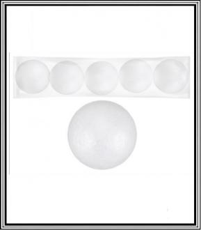Sadá 5 kusov 6 cm - polystyrenové biele gule č SXP171786-5