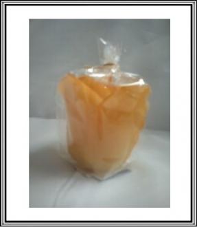 Sviečka ruža oranž priemer 8 cm, výška 8 cm