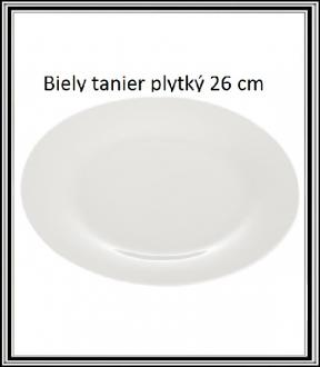 Biely tanier plytký 26 veľký cm č.39342