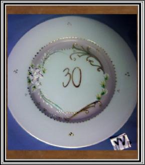Výročný tanier veľký 30 - tka ružový