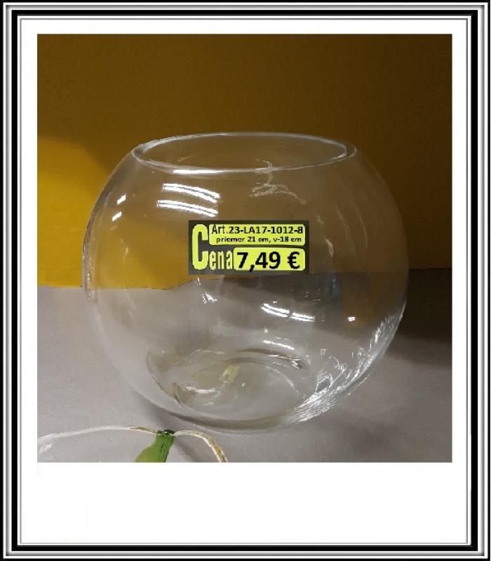 Sklenená guľa pr.21 cm, v-18 cm č LA17-1012-8