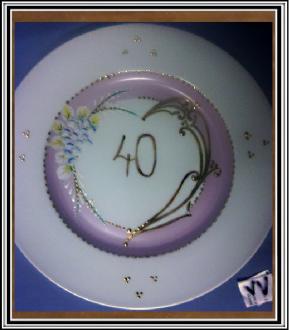 Výročný tanier veľký 40 - tka ružový