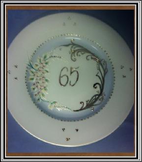 Výročný tanier veľký 65 - tka modrý
