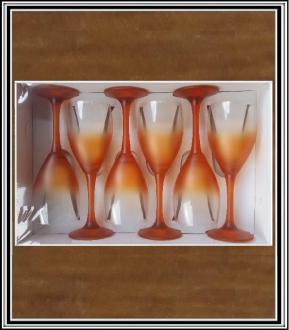 Sklenené poháre na víno 250 ml 19 cm 6 ks - oranž