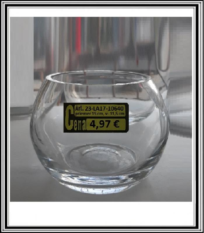 Sklenená guľa pr.15 cm, v-11,5 cm č LA1 7-10640 hrubá