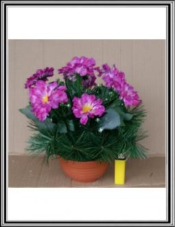 Umelé kvety v malej 16 cm miske č.61 - ružová