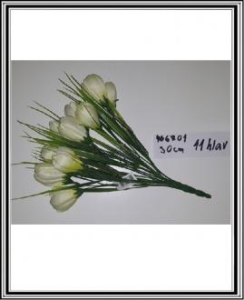 Kytica z tulipanov 30 cm 11 hláv č. 466701 - biela