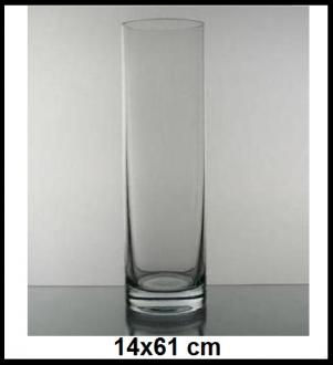 Sklenená váza T 14x61 cm
