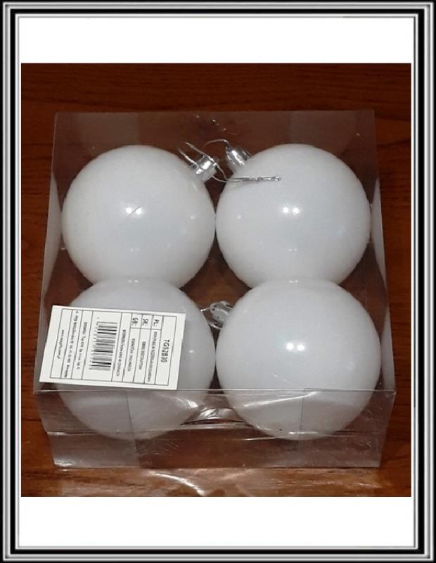 Vianočné plast. gule 4 kusy 8 cm č TG52830