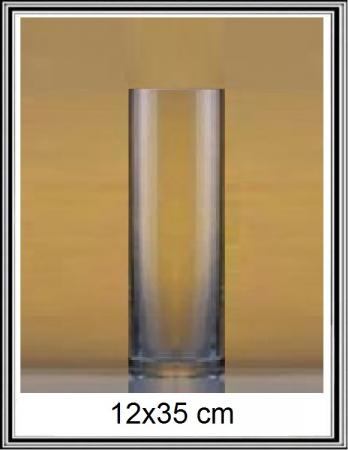 Sklenená váza 12x35 cm, č. 23LA17-700D