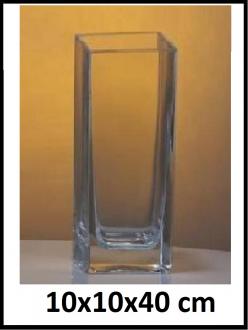 Kvader - sklenená váza 10x10x40 cm č17-2711 l00