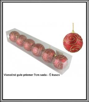 V.gule č.ornament XB 018-76 priemer 7cm - 6ks