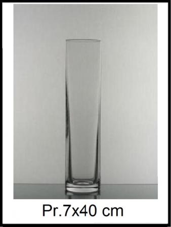 Sklenená váza 7x40 cm polohrubá č 23-LA-8140-B