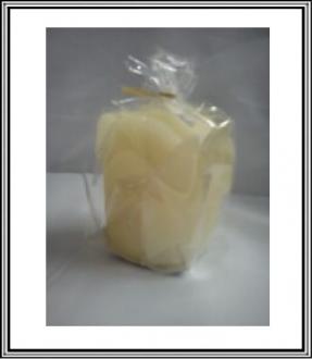 Sviečka ruža biela priemer 8 cm, výška 8 cm