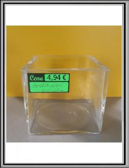 Kvader-sklenená váza 14x14x12,5 cm č.LA27-1025