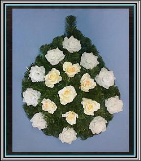 Slza 85 cm č 8 s 17 bieložltými ružami - bez stuhy