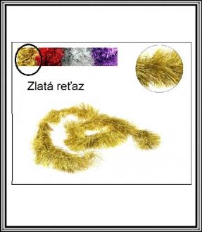 Vianočná reťaz 200 x7 cm č 24980 - ZLATÁ