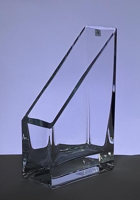 Sklenená váza č 76, KVADER SKOS, 12x6 cm, v-20 cm
