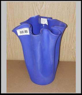 Modrá váza priem.17 cm, v-23 cm č 821