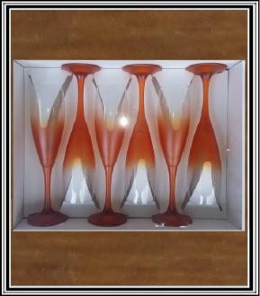 Sklenené poháre na šampus 6 ks - oranž