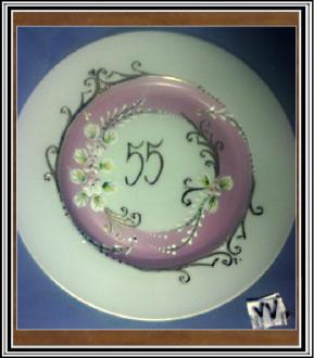Výročný tanier veľký 55 - tka ružový