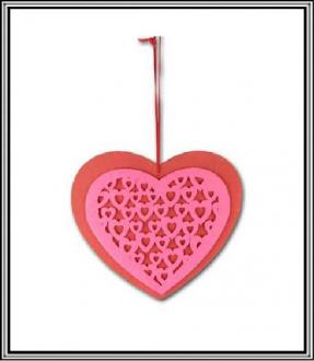 Valentínské visiace srdce 20 x 22 cm - ružové